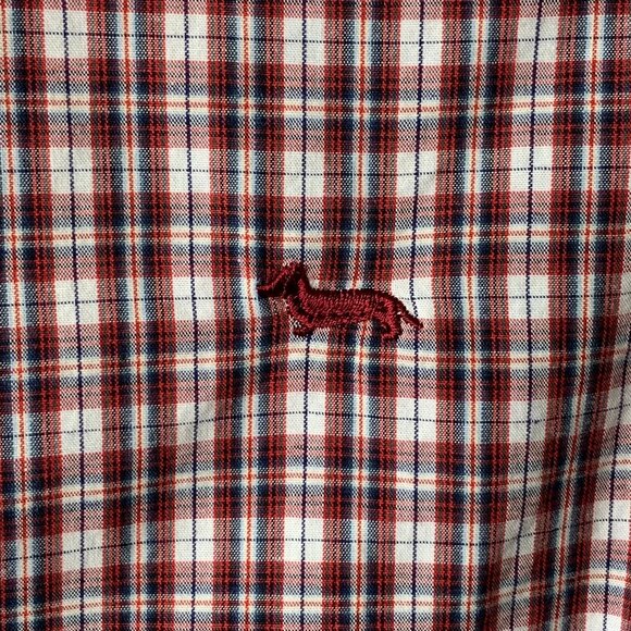 Harmont & Blaine Boy's Red Blue Checks Colorblock Button Down Shirt Size 12 Year - Picture 3 of 8